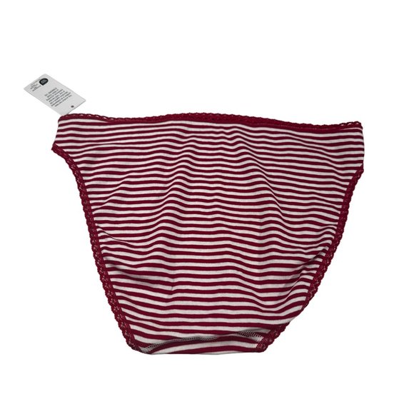 Charter Club Intimates Women's Size XL Panty Brief Hi Cut Striped Red White New - Picture 2 of 13